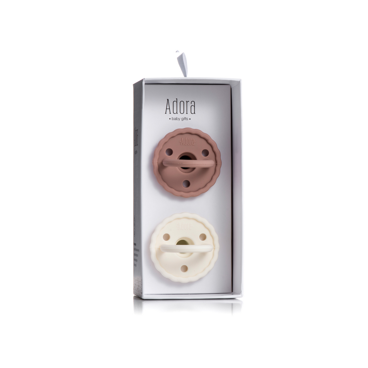 Vanilla /Mauve Scalloped Pacifier