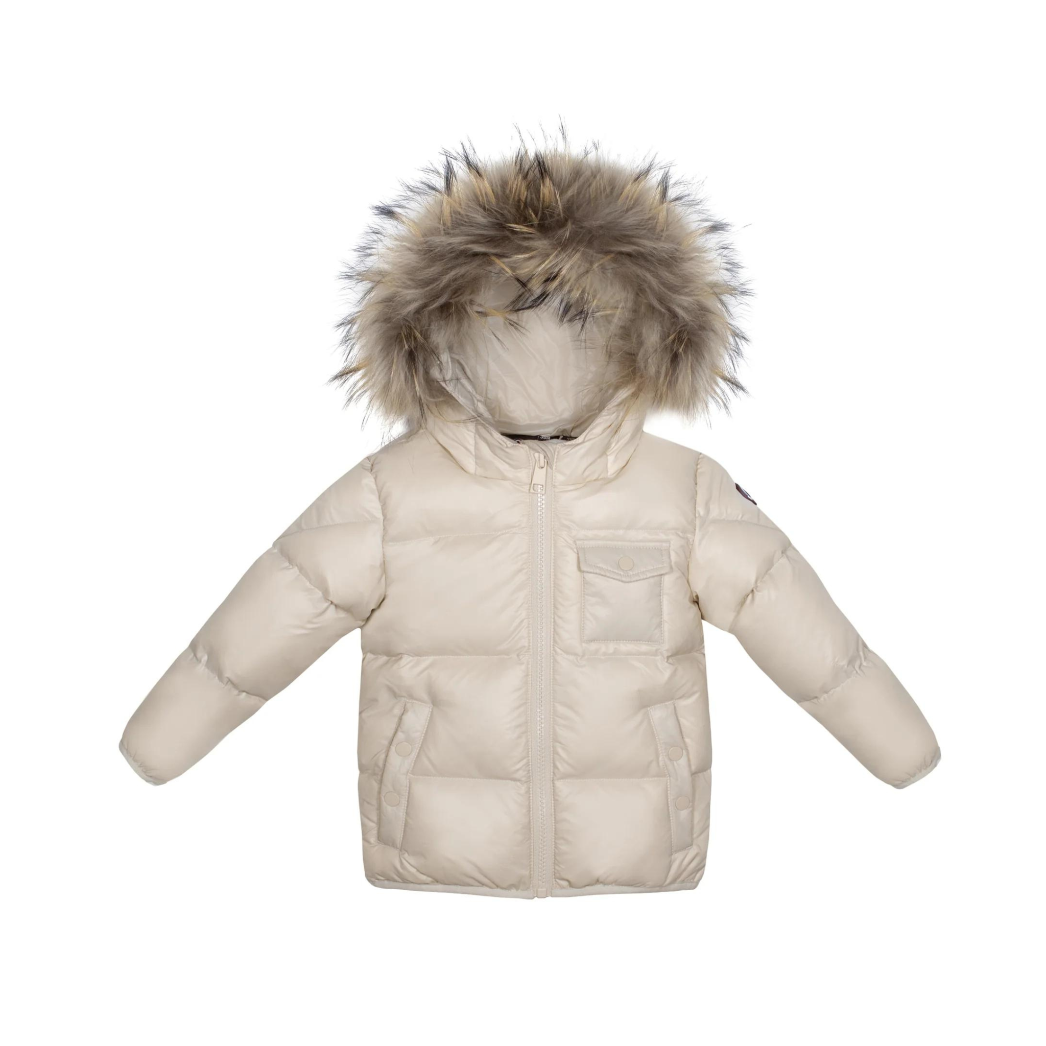 Beige Racoon Fur Baby Coat