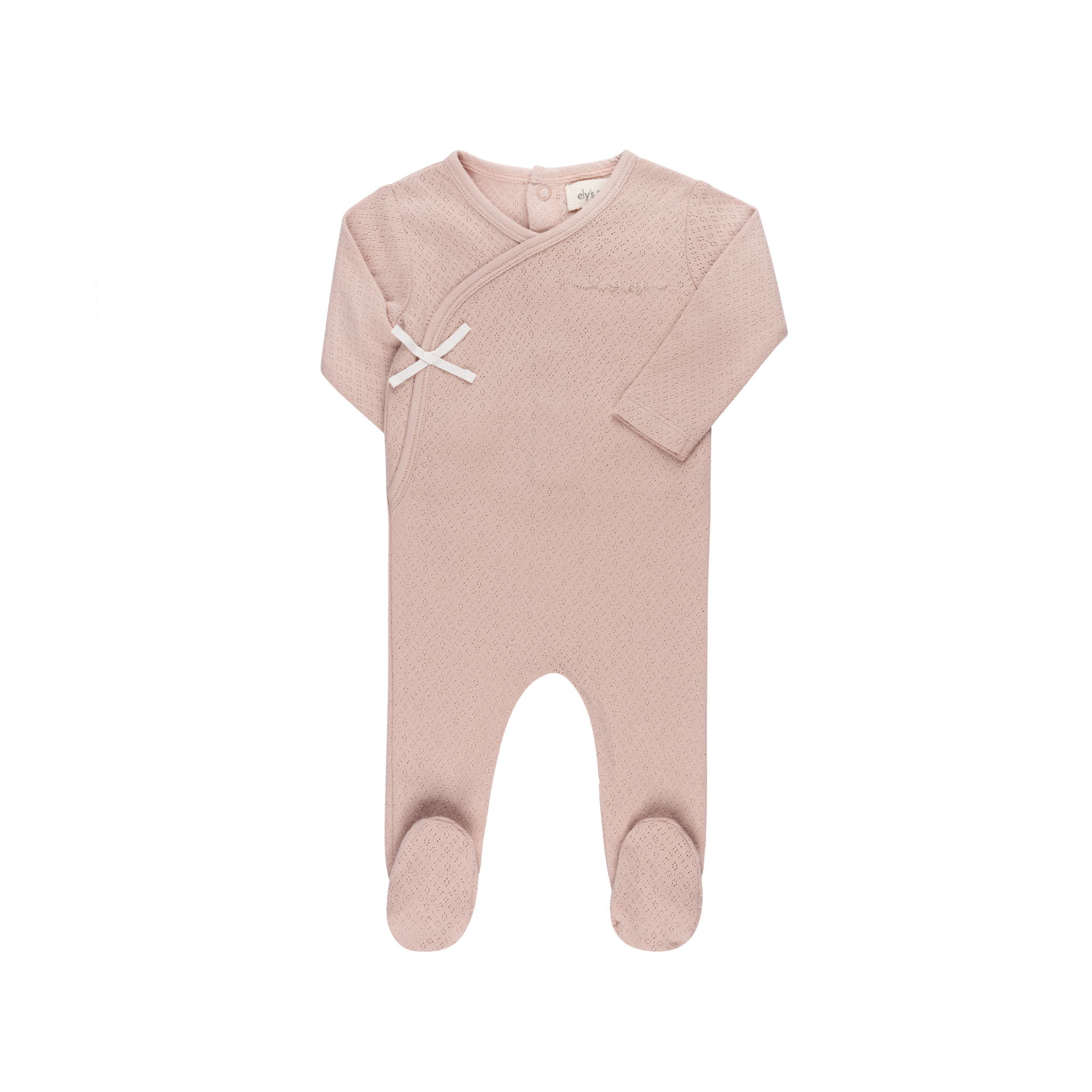 Ely's & Co Organic Amore Pointelle Collection Footie - Pink/Rose Gold