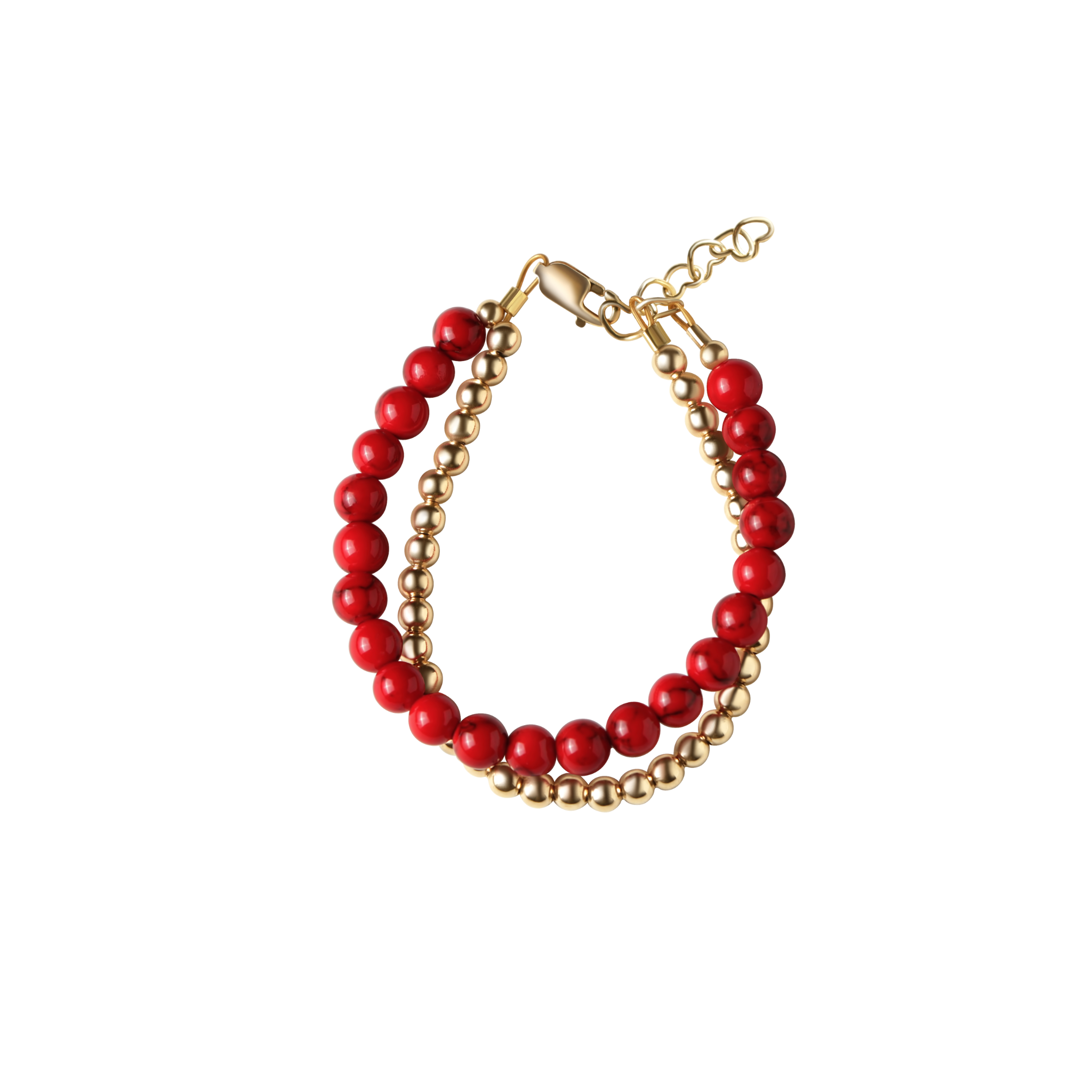 Red and Gold Beads Double Strand Bracelet – Bebe Kangaroo